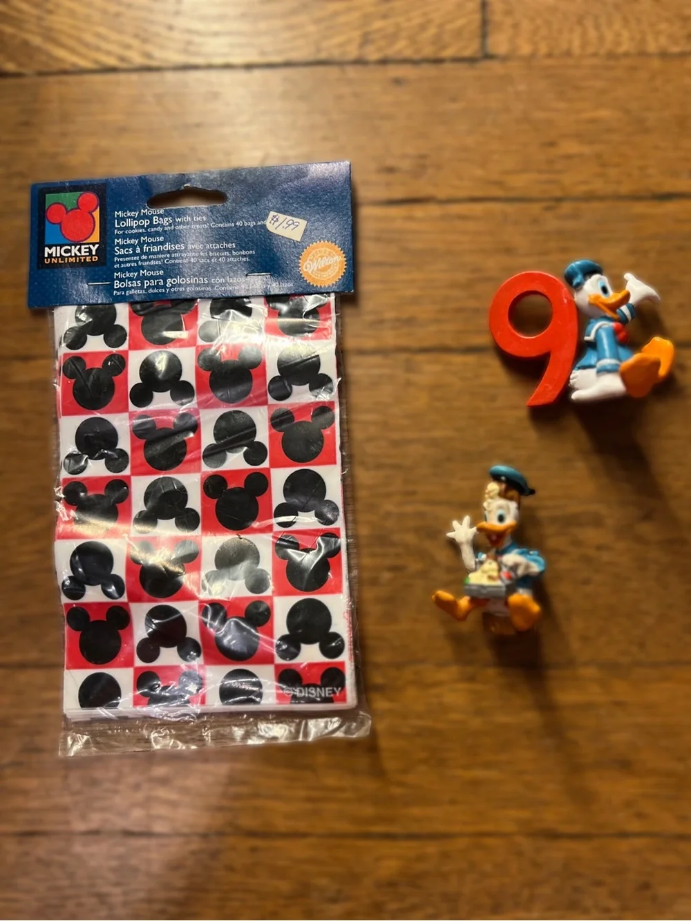 Disney Red & Black Mickey Head Treat Bags with Cake Toppers